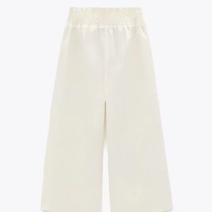 Zara Off-White Wide-Leg Trousers